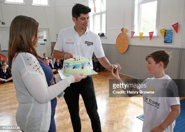 Alastair Cook at the launch of Yorkshire Tea National Cricket Week with cricket charity, Chance to Shine on April 24, 2018 in Tunbridge Wells,...