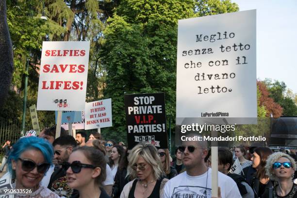 Design Pride Parade by Seletti with Paridevitale srl Communication & PR from Castello Sforzesco to Piazza Affari to celebrate Design Week. Milan,...