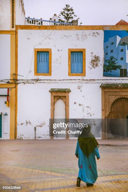 medina in essauira - djellaba stock pictures, royalty-free photos & images