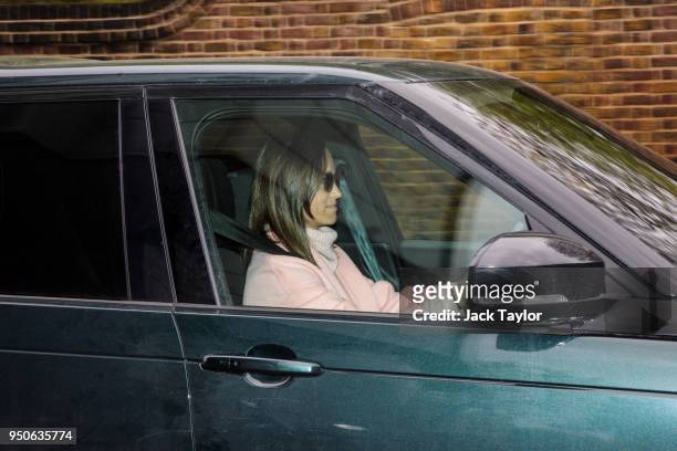 Pippa Middleton, the sister of Catherine, Duchess of Cambridge leaves Kensington Palace by car on April 24, 2018 in London, England. The Duke and...