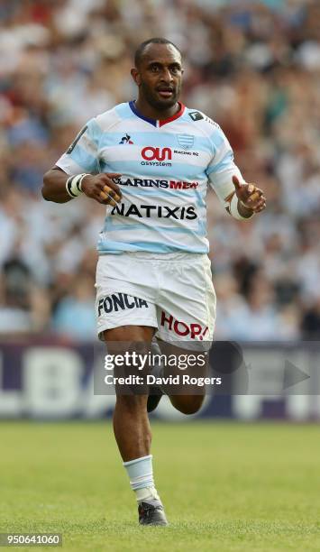 Joe Rokocoko of Racing 92 looks on during the European Rugby Champions Cup Semi-Final match between Racing 92 and Munster Rugby at Stade...