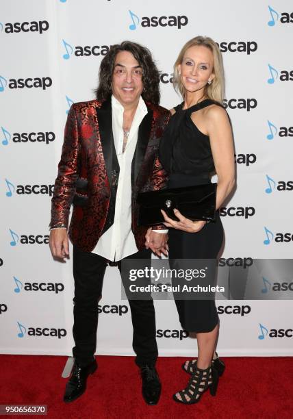 Musician Paul Stanley and Erin Sutton attend the 2018 ASCAP Pop Music Awards at The Beverly Hilton Hotel on April 23, 2018 in Beverly Hills,...