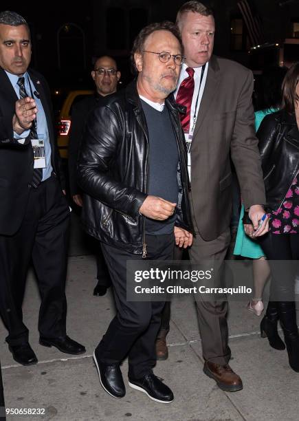 Actor Billy Crystal arriving to the screening of 'Untogether' during the 2018 Tribeca Film Festival at SVA Theatre on April 23, 2018 in New York City.