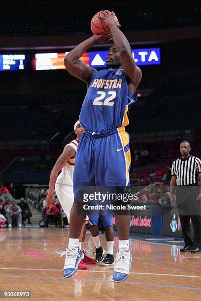 Charles Jenkins of Hofstra Pride puts up a shot against St. John's Red Storm at Madison Square Garden on December 20, 2009 in New York, New York.