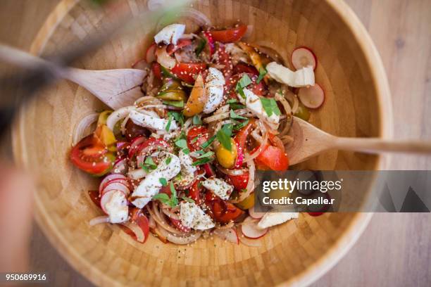 cuisine - salade italienne - salade stock pictures, royalty-free photos & images