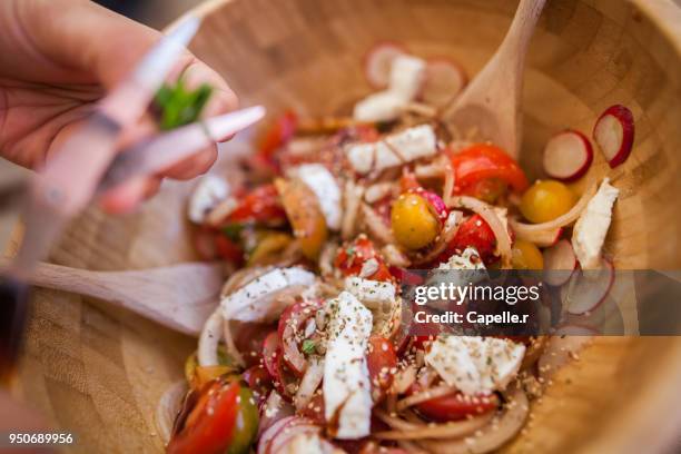 cuisine - salade italienne - salade stock pictures, royalty-free photos & images