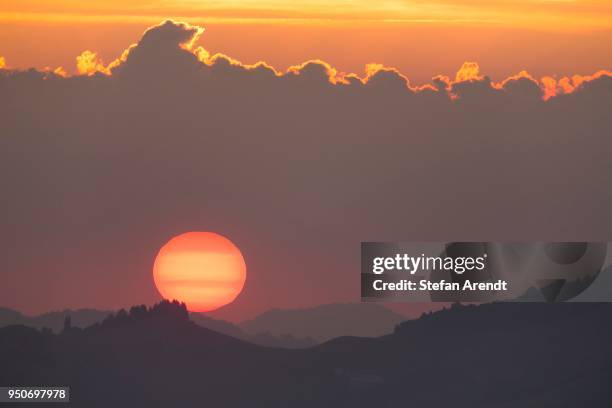 sunset, hundwilerhoehe, appenzell, appenzell innerrhoden, switzerland - appenzell innerrhoden stock pictures, royalty-free photos & images