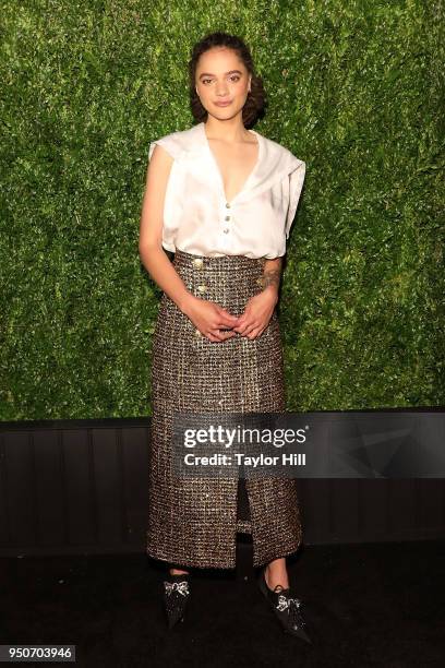 Sasha Lane attends the 13th Annual Tribeca Film Festival CHANEL Dinner at Balthazar on April 23, 2018 in New York City.