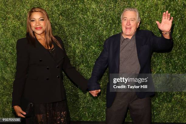 Grace Hightower and Robert De Niro attend the 13th Annual Tribeca Film Festival CHANEL Dinner at Balthazar on April 23, 2018 in New York City.
