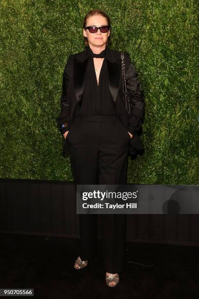 Lisa Love attends the 13th Annual Tribeca Film Festival CHANEL Dinner at Balthazar on April 23, 2018 in New York City.