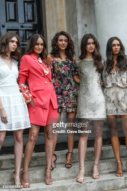 Michelle Keegan poses at a photocall ahead of her first catwalk show for Very.co.uk at One Marylebone on April 24, 2018 in London, England.