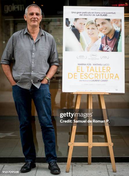 Laurent Cantet attends 'El Taller de Escritura' Madrid Photocall on April 24, 2018 in Madrid, Spain.