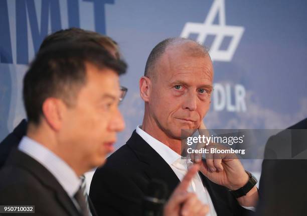 Tom Enders, chief executive officer of Airbus SE, pauses during a panel discussion at the Berlin Aviation Summit in Berlin, Germany, on Tuesday,...