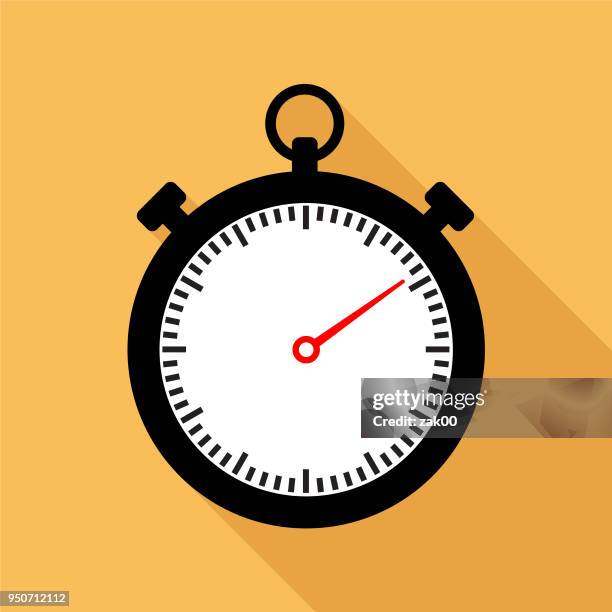 stopwatch icon flat graphic design with long shadow - race start lights stock illustrations