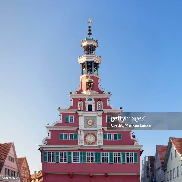 old town hall, market square, esslingen am neckar, baden-wuerttemberg, germany - esslingen am neckar stock-fotos und bilder