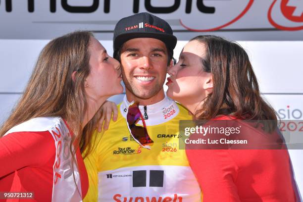 Podium / Michael Matthews of Australia and Team Sunweb Yellow Leader Jersey / Celebration / during the 72nd Tour de Romandie 2018, Prologue a 4km...