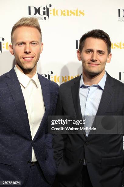 Justin Paul and Benj Pasek attend the Dramatists Guild Foundation toast to Stephen Schwartz with a 70th Birthday Celebration Concert at The Hudson...