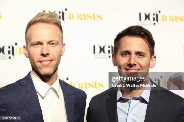 Justin Paul and Benj Pasek attend the Dramatists Guild Foundation toast to Stephen Schwartz with a 70th Birthday Celebration Concert at The Hudson...