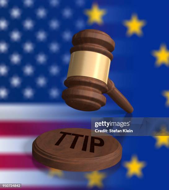 gavel in front of eu stars, ttip written on block - ttip stock illustrations