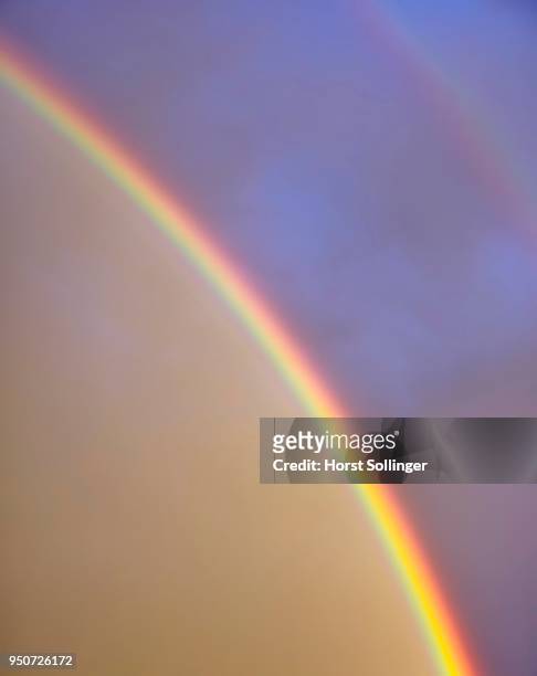 double rainbow, segment, atmospheric optical phenomenon, bavaria, germany - light natural phenomenon stock pictures, royalty-free photos & images
