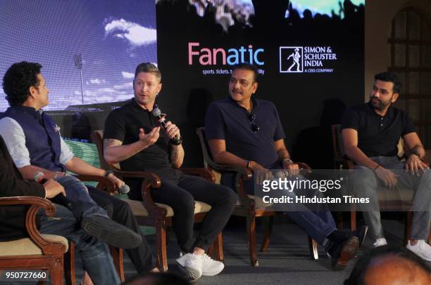 Former Indian Cricketer Sachin Tendulkar, former Australian cricketer Michael Clarke, Indian team coach Ravi Shashtri and cricketer Rohit Sharma...