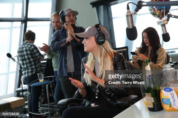 Singer-songwriter Kelsea Ballerini and husband Morgan Evans visit the Storme Warren morning show on SiriusXM's channel The Highway at SiriusXM...