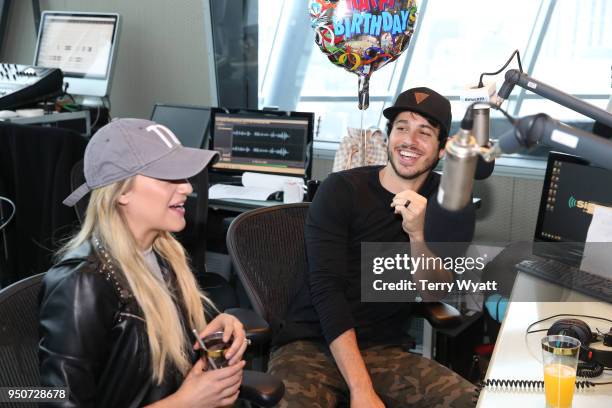 Singer-songwriter Kelsea Ballerini and husband Morgan Evans visit the Storme Warren morning show on SiriusXM's channel The Highway at SiriusXM...