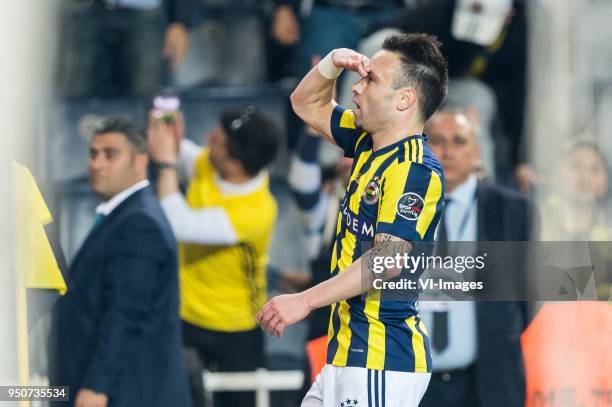 Mathieu Valbuena of Fenerbahce SK during the Turkish Spor Toto Super Lig match Fenerbahce AS and Antalyaspor AS at the Sukru Saracoglu Stadium on...