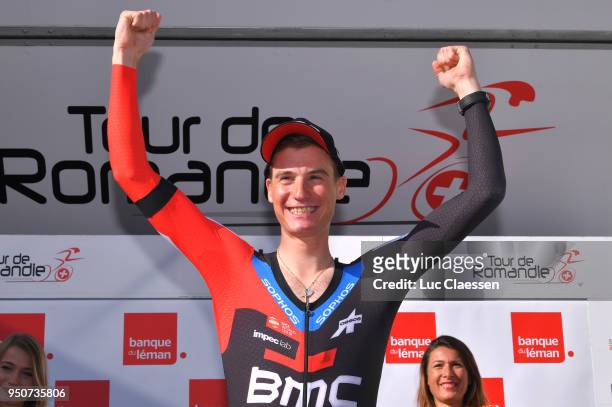 Podium / Tom Bohli of Swiss and Team BMC Racing Team / Celebration / during the 72nd Tour de Romandie 2018, Prologue a 4km individual time trial...