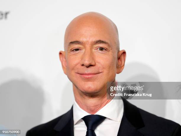 Jeff Bezos attends the Axel Springer Award 2018 on April 24, 2018 in Berlin, Germany. Under the motto "An Evening for" Jeff Bezos receives the Axel...