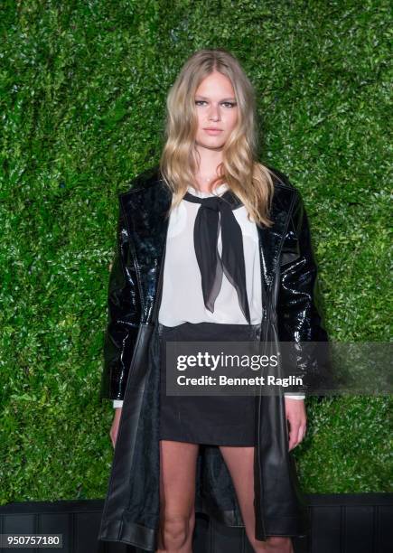 Model Anna Ewers attends the 13th Annual Chanel Tribeca Film Festival Artist Dinner at Balthazar on April 23, 2018 in New York City.