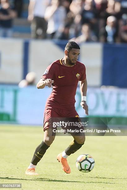 Bruno Peres of AS Roma in action during the serie A match between Spal and AS Roma at Stadio Paolo Mazza on April 21, 2018 in Ferrara, Italy.