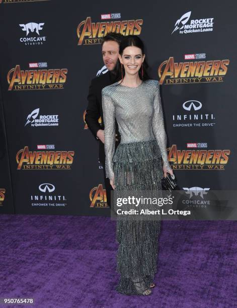 Personality Chris Hardwick and wife/actress Lydia Hearst arrive for the Premiere Of Disney And Marvel's "Avengers: Infinity War" held on April 23,...