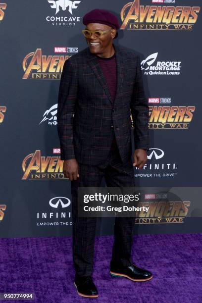 Samuel L. Jackson attends the "Avengers: Infinity War" World Premiere on April 23, 2018 in Los Angeles, California.