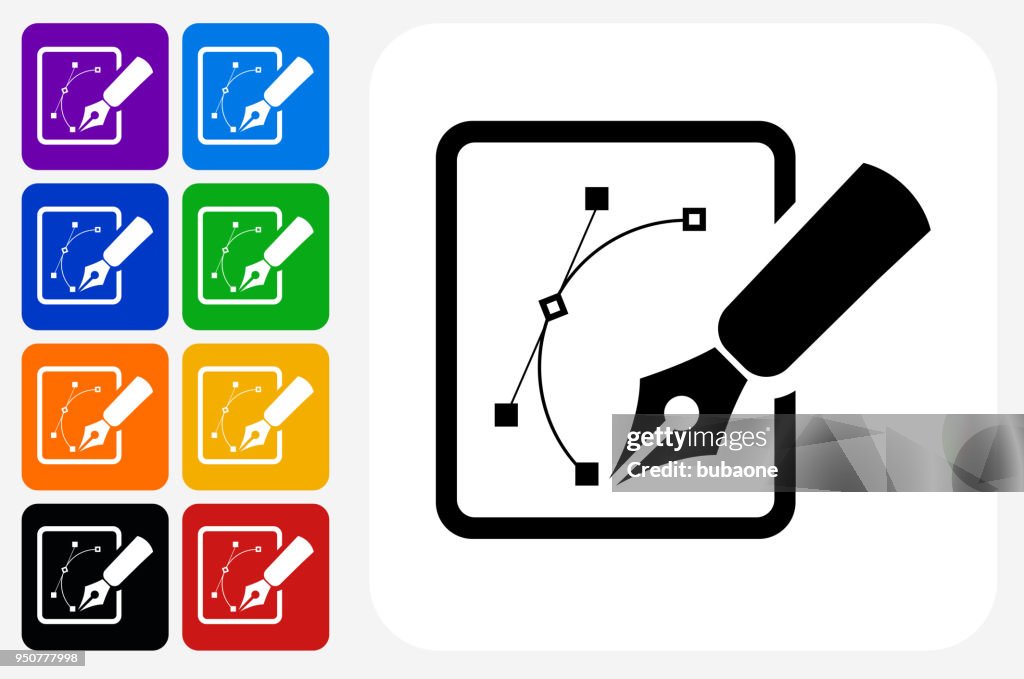 Esboçar gráficos ícone quadrado botão definir