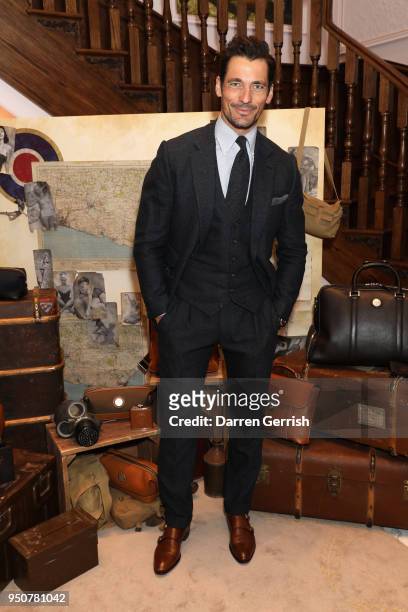David Gandy attends 'The Aerodrome Collection By David Gandy' launch party at Aspinal Of London on April 24, 2018 in London, England.