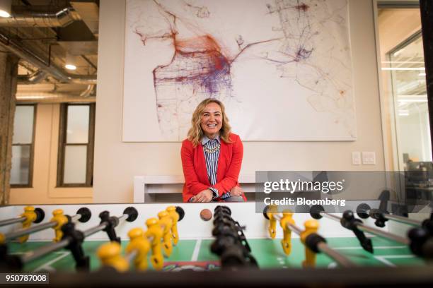 Ouliana Trofimenko, head of technical recruiting at Mapbox Inc., sits for a photograph at the company's headquarters in San Francisco, California,...