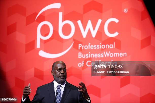 Kaiser Permanente chairman and CEO Bernard Tyson speaks during the 29th annual Conference of the Professional Businesswomen of California on April...