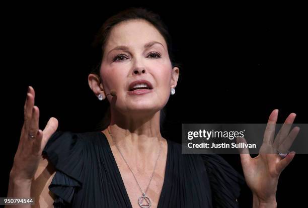 Actress and activist Ashley Judd speaks during the 29th annual Conference of the Professional Businesswomen of California on April 24, 2018 in San...