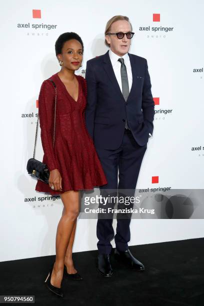 Marius Mueller-Westernhagen and Lindiwe Suttle attend the Axel Springer Award 2018 on April 24, 2018 in Berlin, Germany. Under the motto "An Evening...