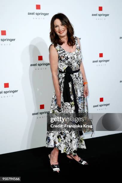 Iris Berben attends the Axel Springer Award 2018 on April 24, 2018 in Berlin, Germany. Under the motto "An Evening for" Jeff Bezos receives the Axel...