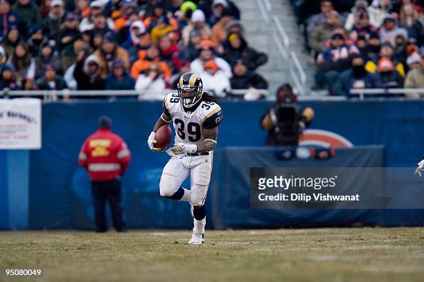 Steven Jackson of the St. Louis Rams rushes against the Chicago Bears at Soldier Field on December 6, 2009 in Chicago, Illinois. The Bears beat the...
