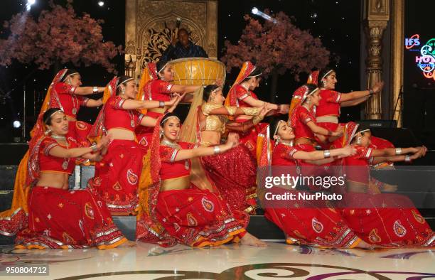 Dancers perform an alluring dance to the Ghoomar song from the Bollywood film Padmavati during the William Osler Health Foundation's Holi Gala Event...