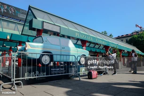 One of the Harry Potter statue is revealed in Piazzale Cadorna in Milano, in view of the Harry Potter exhibit in May 2018 in Milano, on April 24 2018