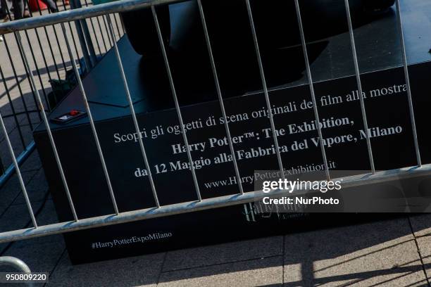 One of the Harry Potter statue is revealed in Piazzale Cadorna in Milano, in view of the Harry Potter exhibit in May 2018 in Milano, on April 24 2018