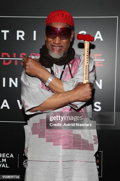 Pioneer and Founding Father of Hip Hop DJ Kool Herc poses in an award room at Tribeca Disruptive Innovation Awards - 2018 Tribeca Film Festival at...