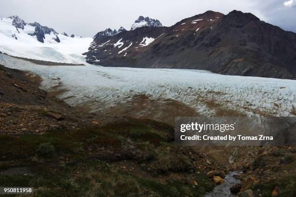 rugged landscape above the túnel glacier - túnel stock pictures, royalty-free photos & images