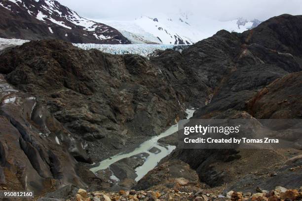 rugged landscape above the túnel glacier - túnel stock pictures, royalty-free photos & images