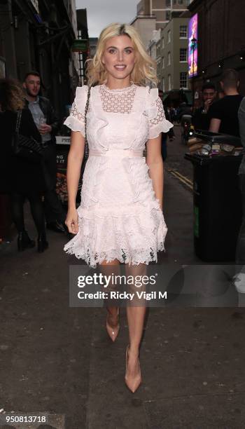 Ashley James seen attending Barefoot House of Sole - party in Soho on April 24, 2018 in London, England.