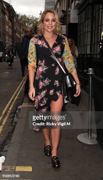Lydia Rose Bright seen attending Barefoot House of Sole - party in Soho on April 24, 2018 in London, England.